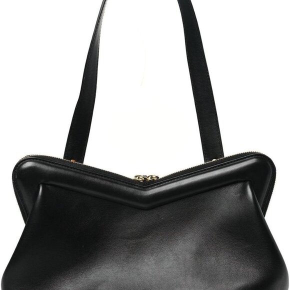 MANSUR GAVRIEL M FRAME BLACK LEATHER BAG